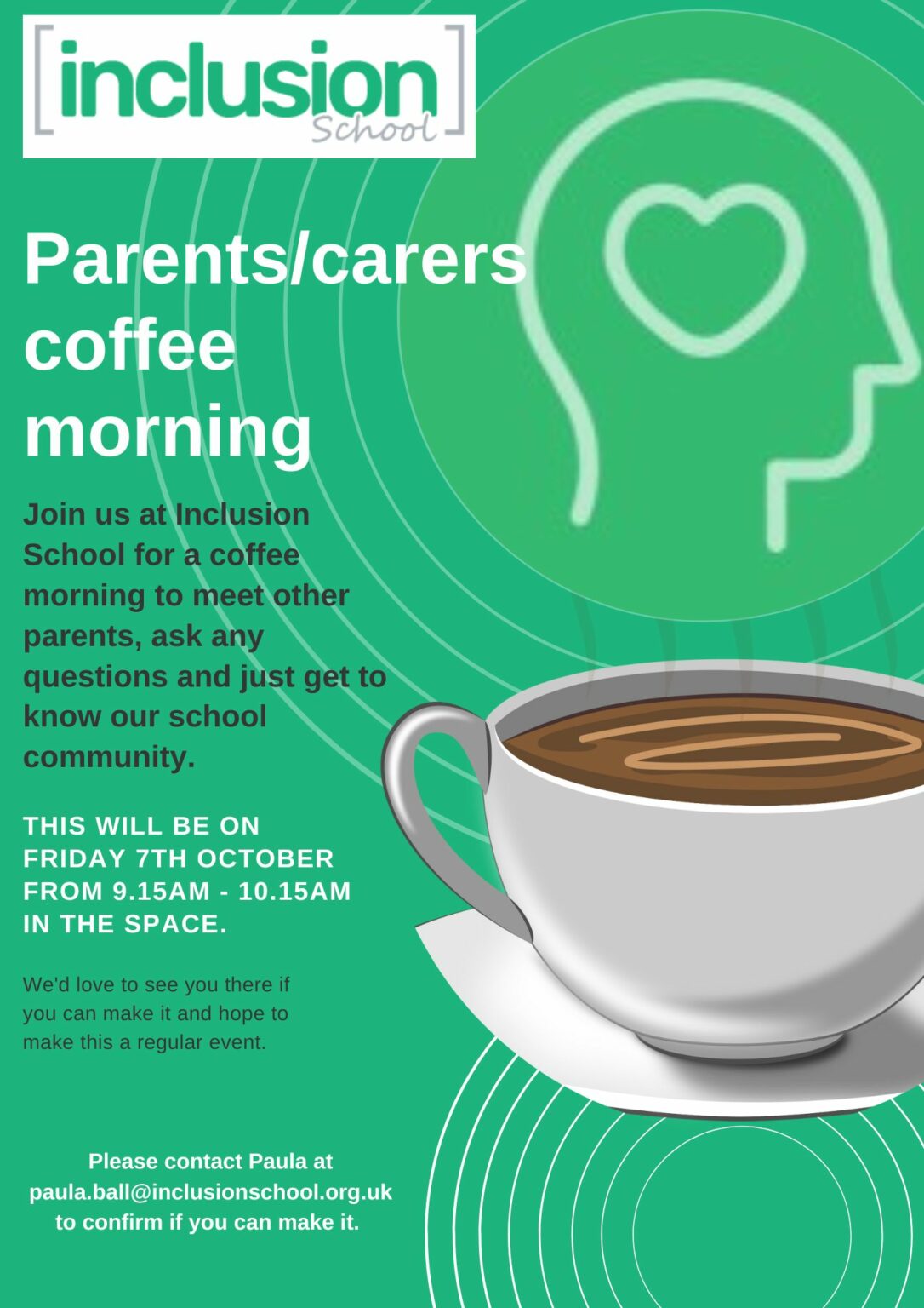 Parent/carer coffee morning Inclusion School
